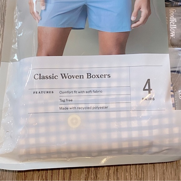 NEW! Goodfellow & Co Men's Woven Boxer Shorts 4pk Fly Button Tagless Size Small - Picture 3 of 10